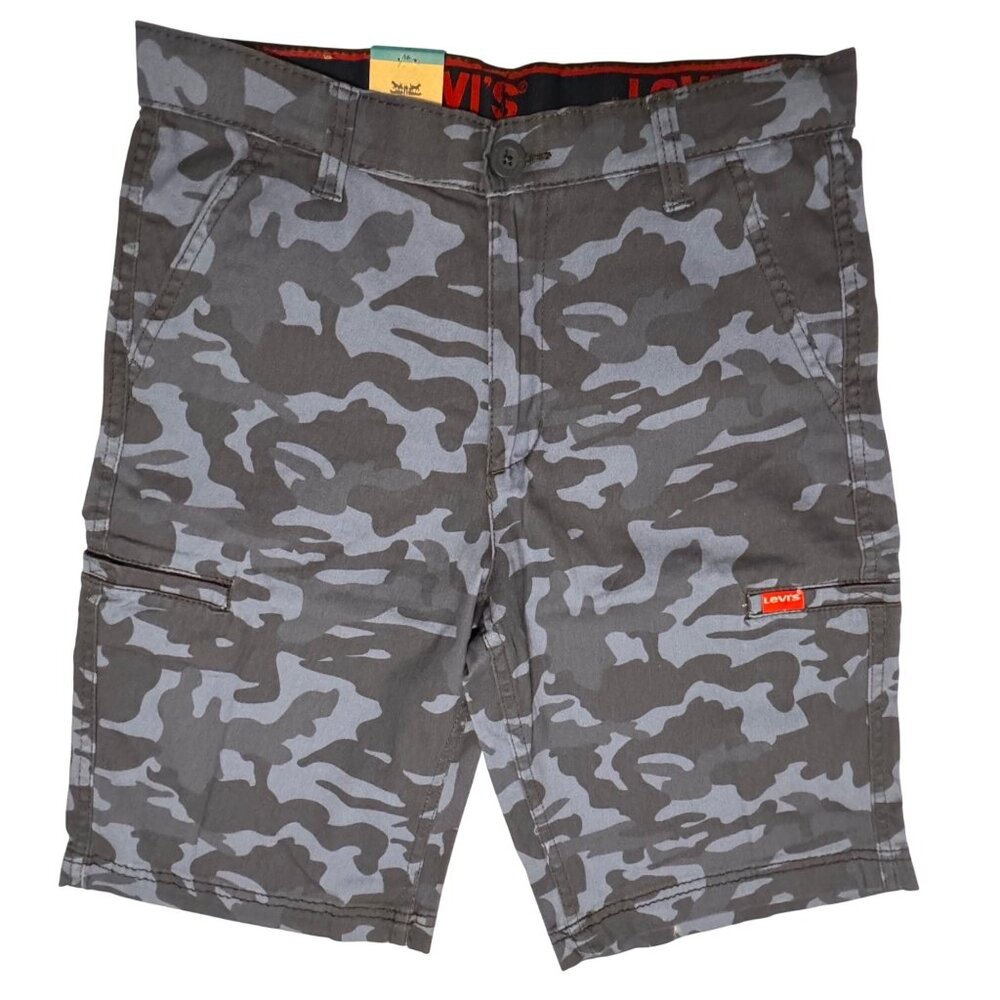 Boys Size 16 Blue Levis Cargo Shorts Camouflage Pattern Youth Kids Camo 28 Waist